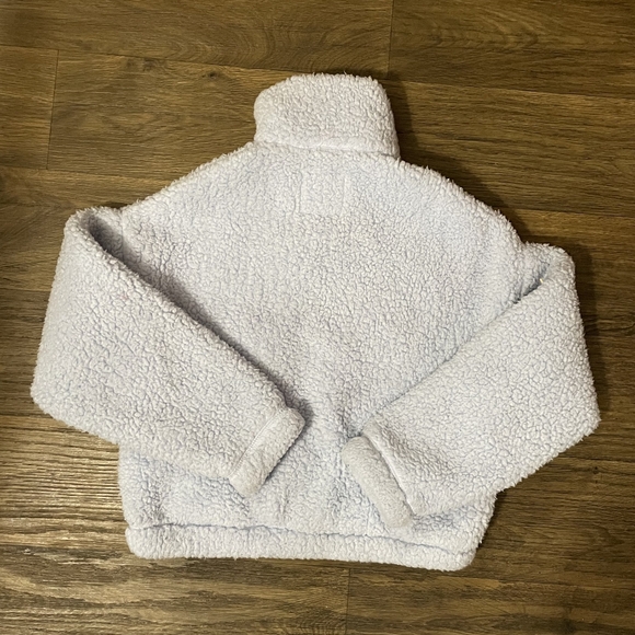 Hollister 1/4 Zip Sherpa Pullover Crop Top Size XS - Picture 3 of 4